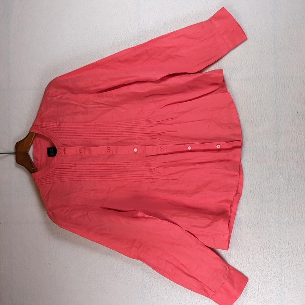 BLUE Saks Fifth Avenue Womens Pink Casual Button Down Shirt Size M
